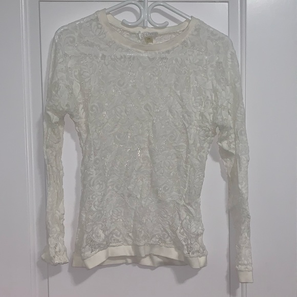 Long sleeve sheer floral top - Picture 2 of 4